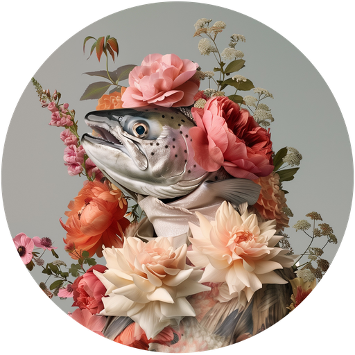 村家鮭女 閨女花藝 Salmon Belle Floral 魚頭 LOGO
