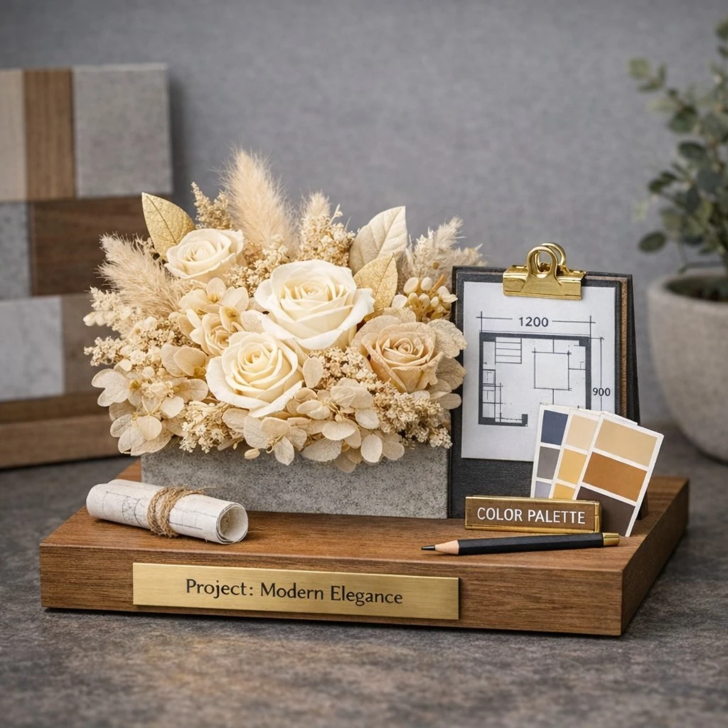 室內設計花禮設計概念草圖・主題 Project Modern Elegance・村家鮭女花藝師手繪