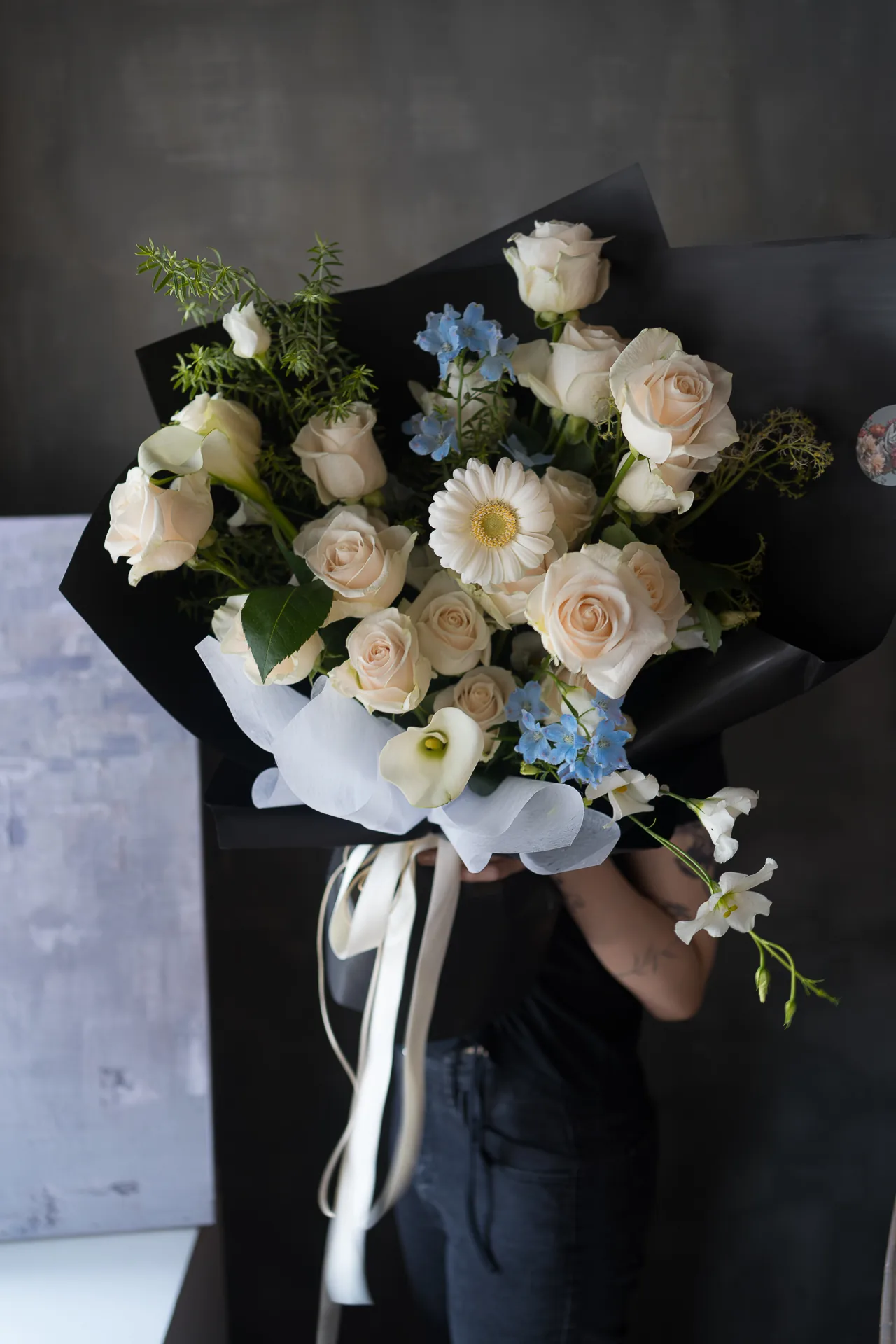 鮮花花束｜巨型進口玫瑰混合花束20朵