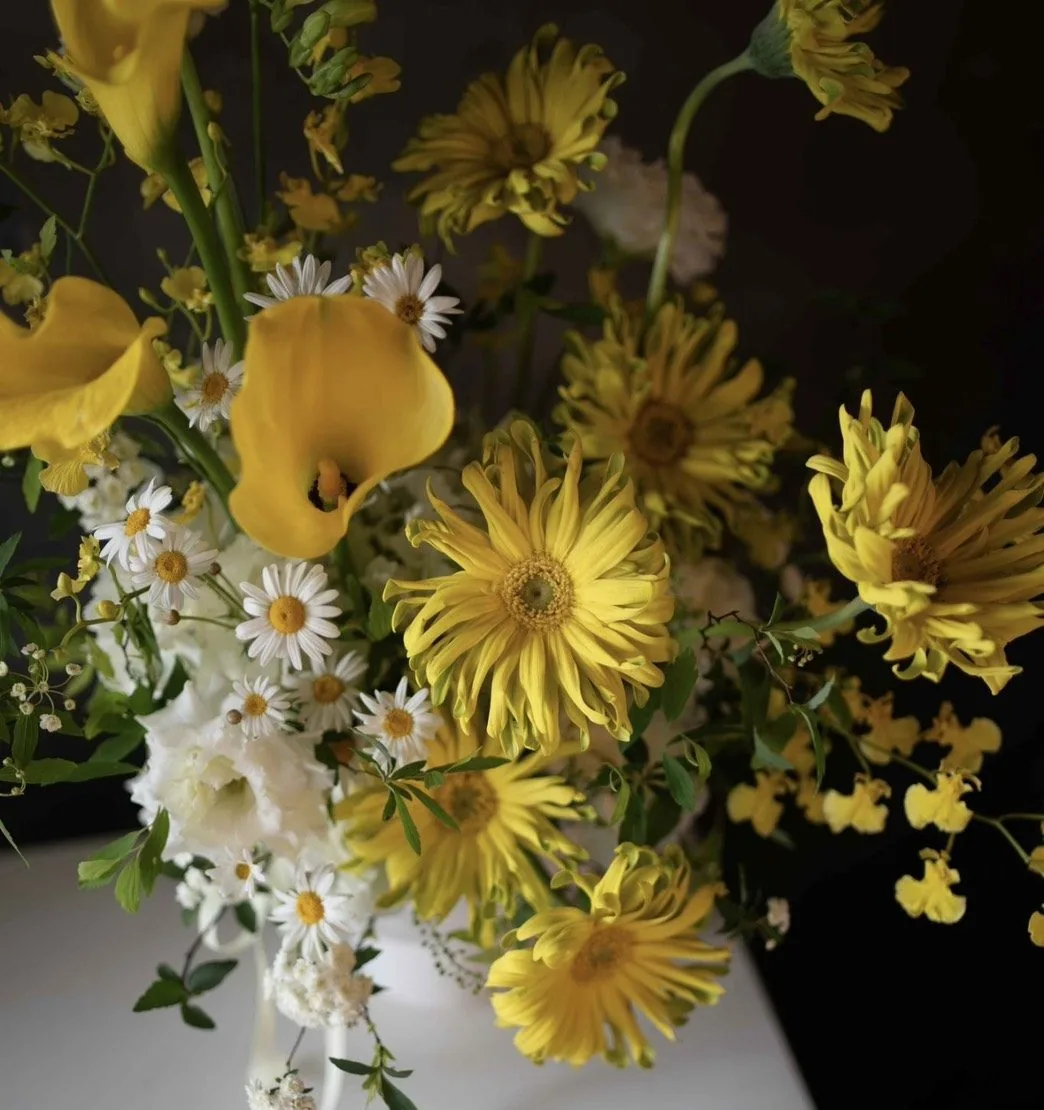 鮮桌花｜黃色系大型桌花 3