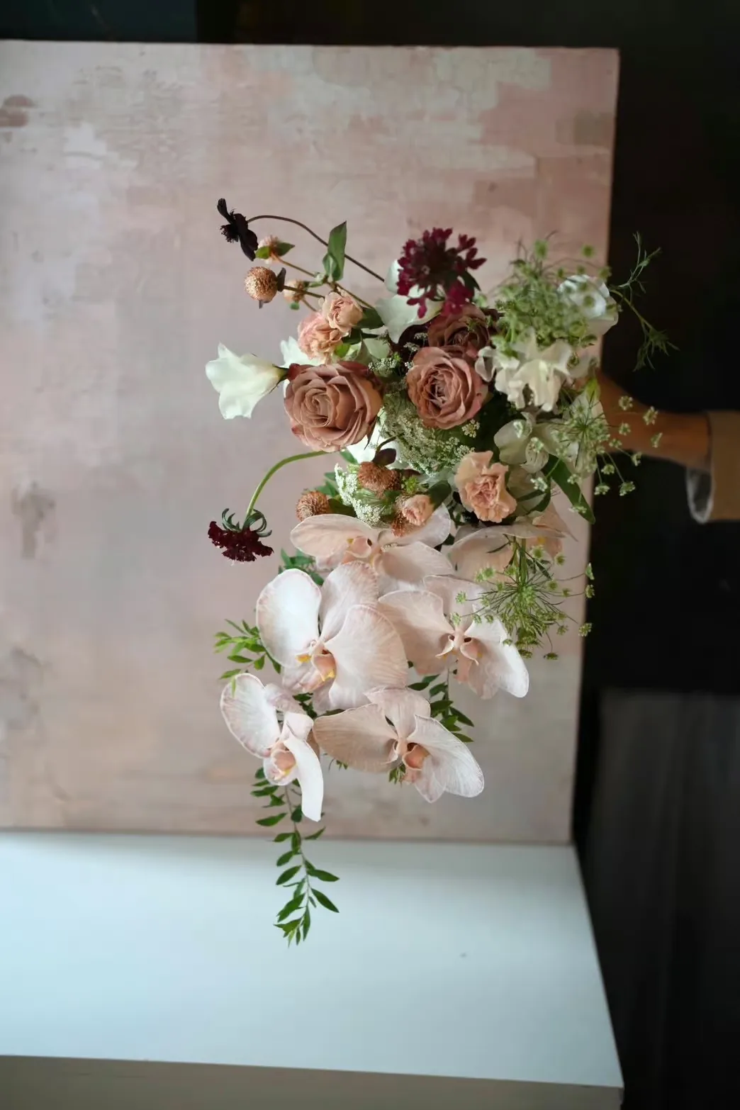 瀑布垂墜捧花｜奶茶焦糖色系 3