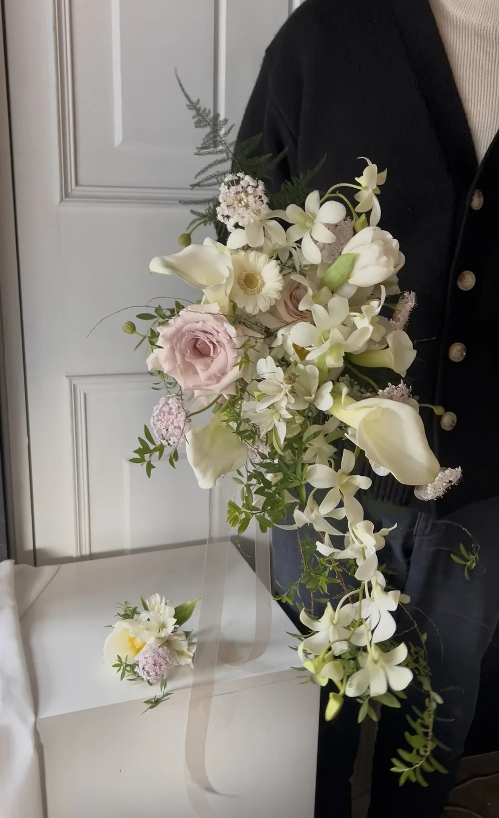 瀑布垂墜捧花｜淡粉色系