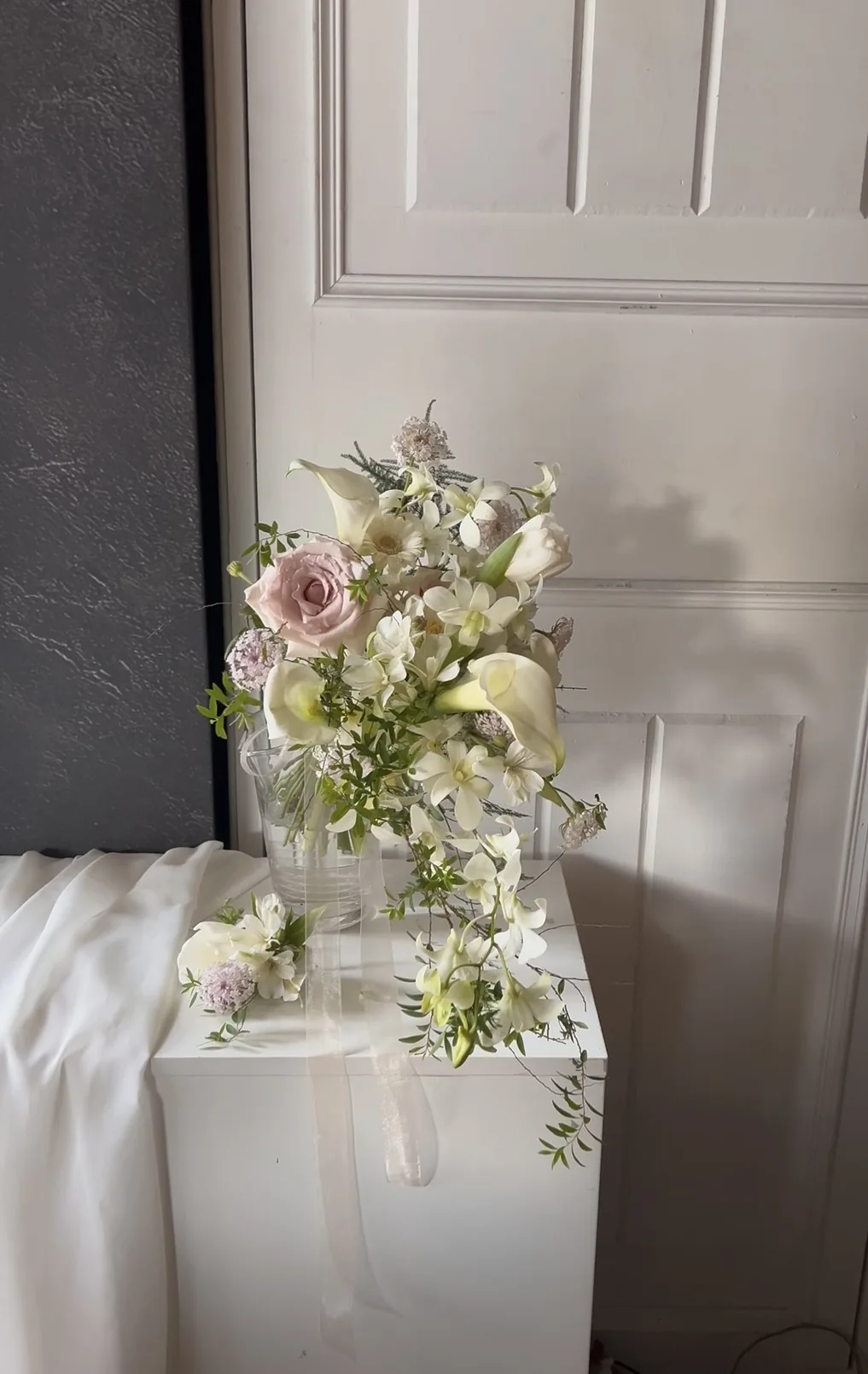 瀑布垂墜捧花｜淡粉色系 3