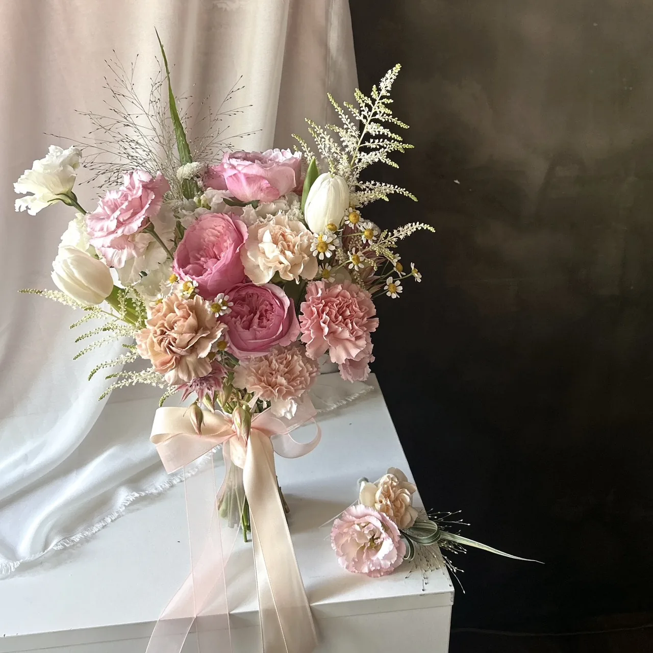 鮮花捧花｜粉白紅色系 5