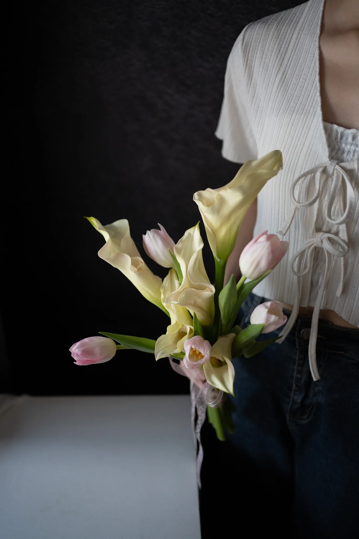 鮮花捧花｜海芋+鬱金香 簡約小捧花 4