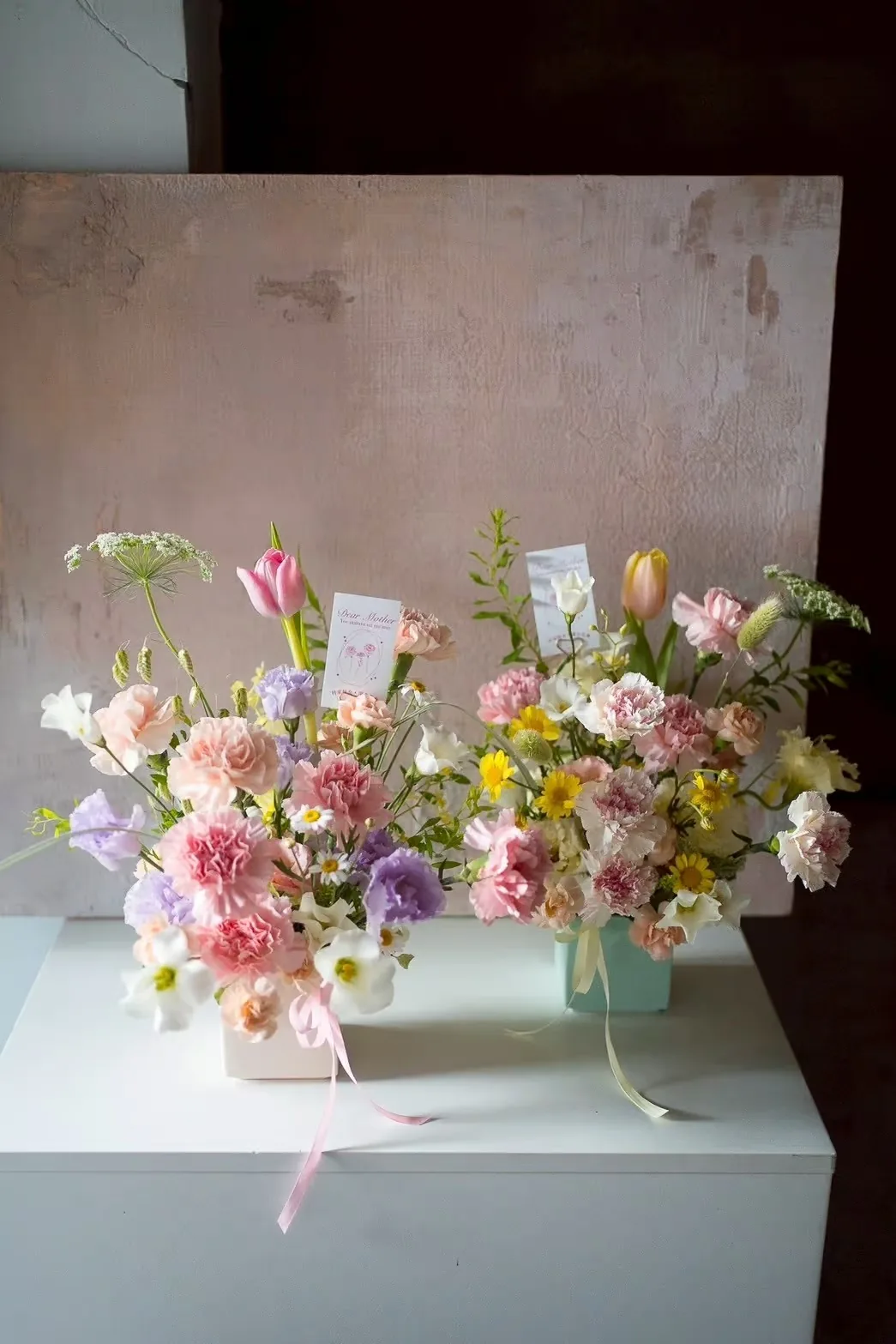 鮮桌花｜各色方形盆小桌花 4