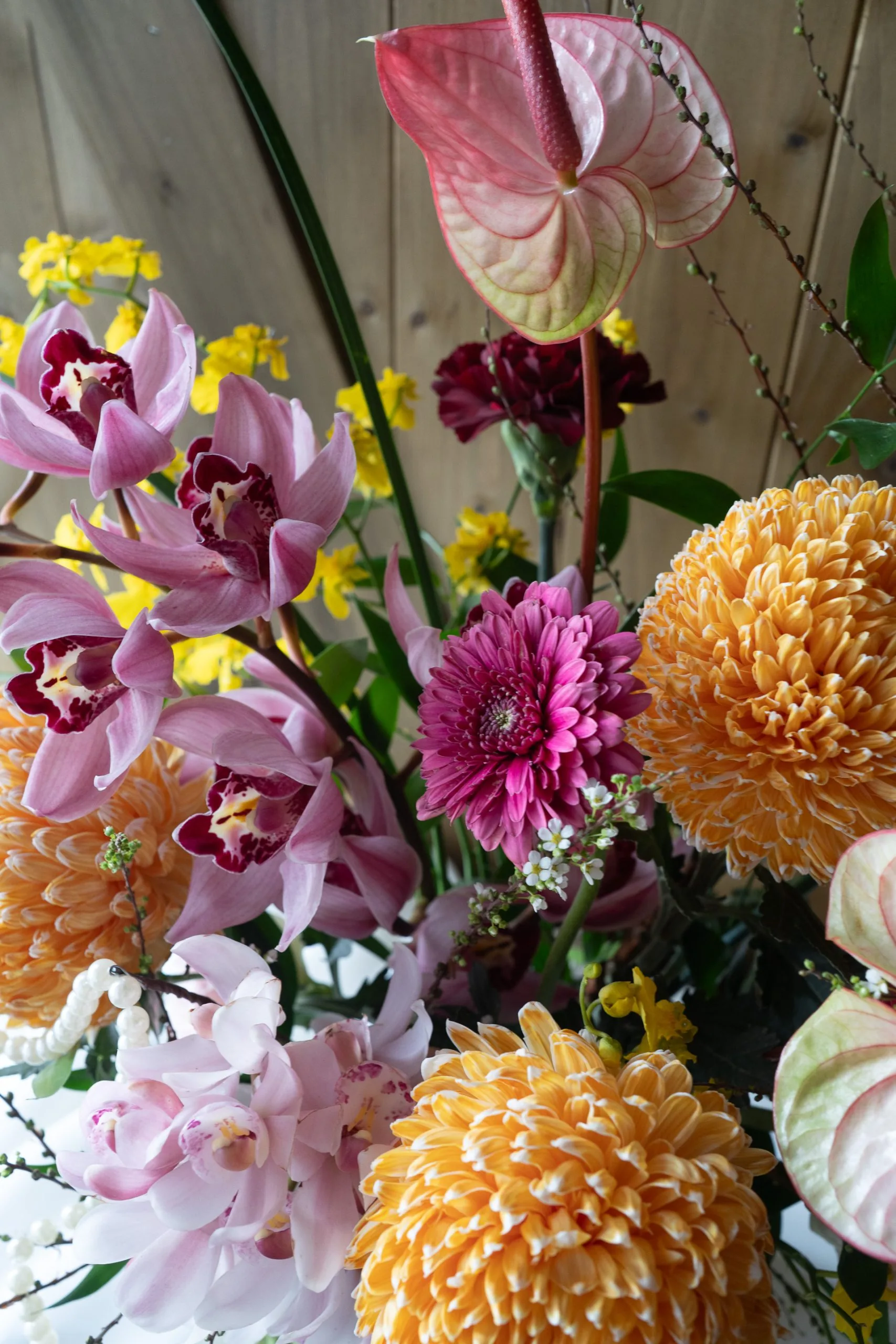 年節中式花禮｜馬上鮭來 🧨 好運歸來 青春橘綠鮮桌花 4