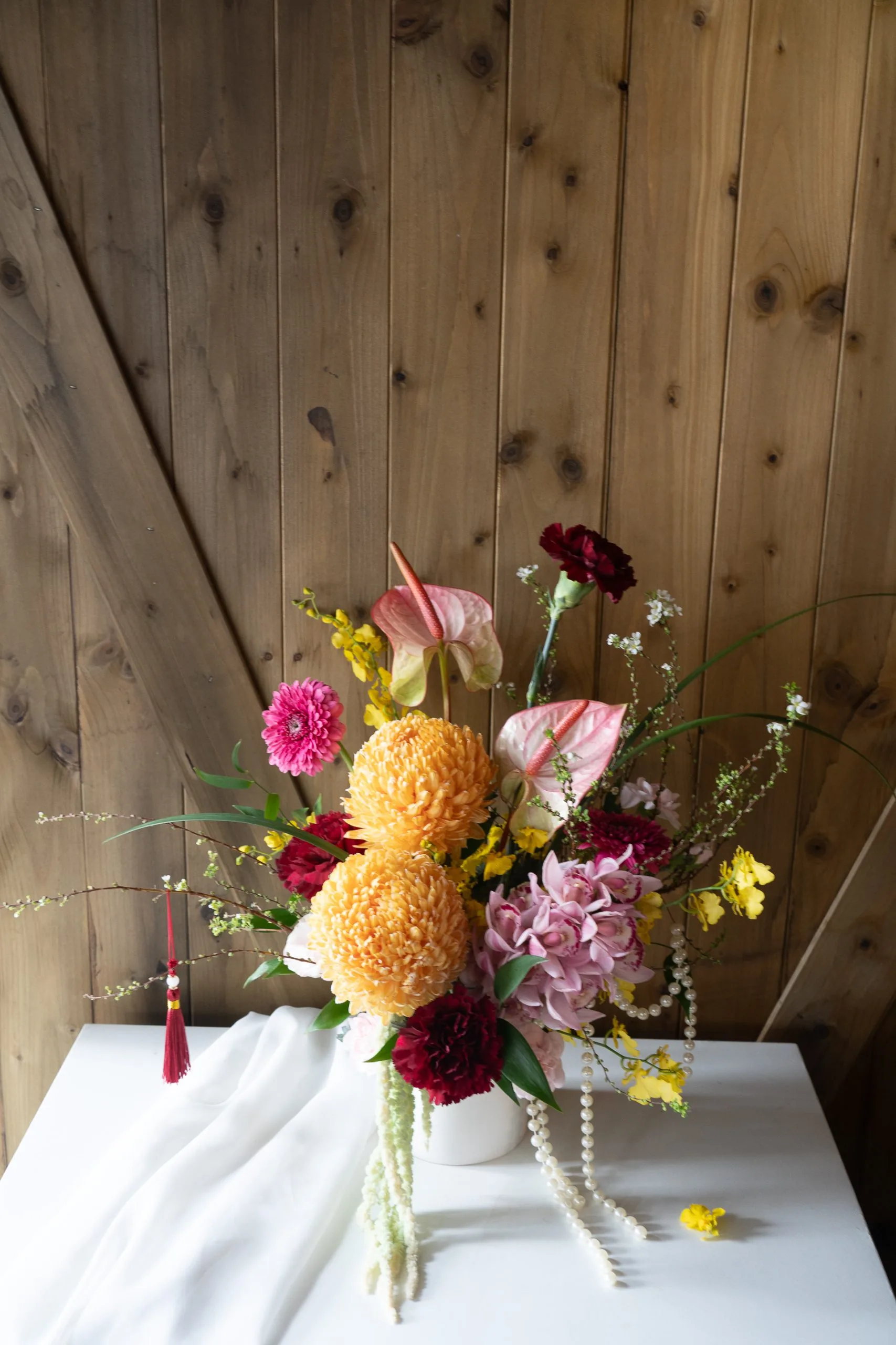 年節中式花禮｜馬上鮭來 🧨 好運歸來 青春橘綠鮮桌花 5