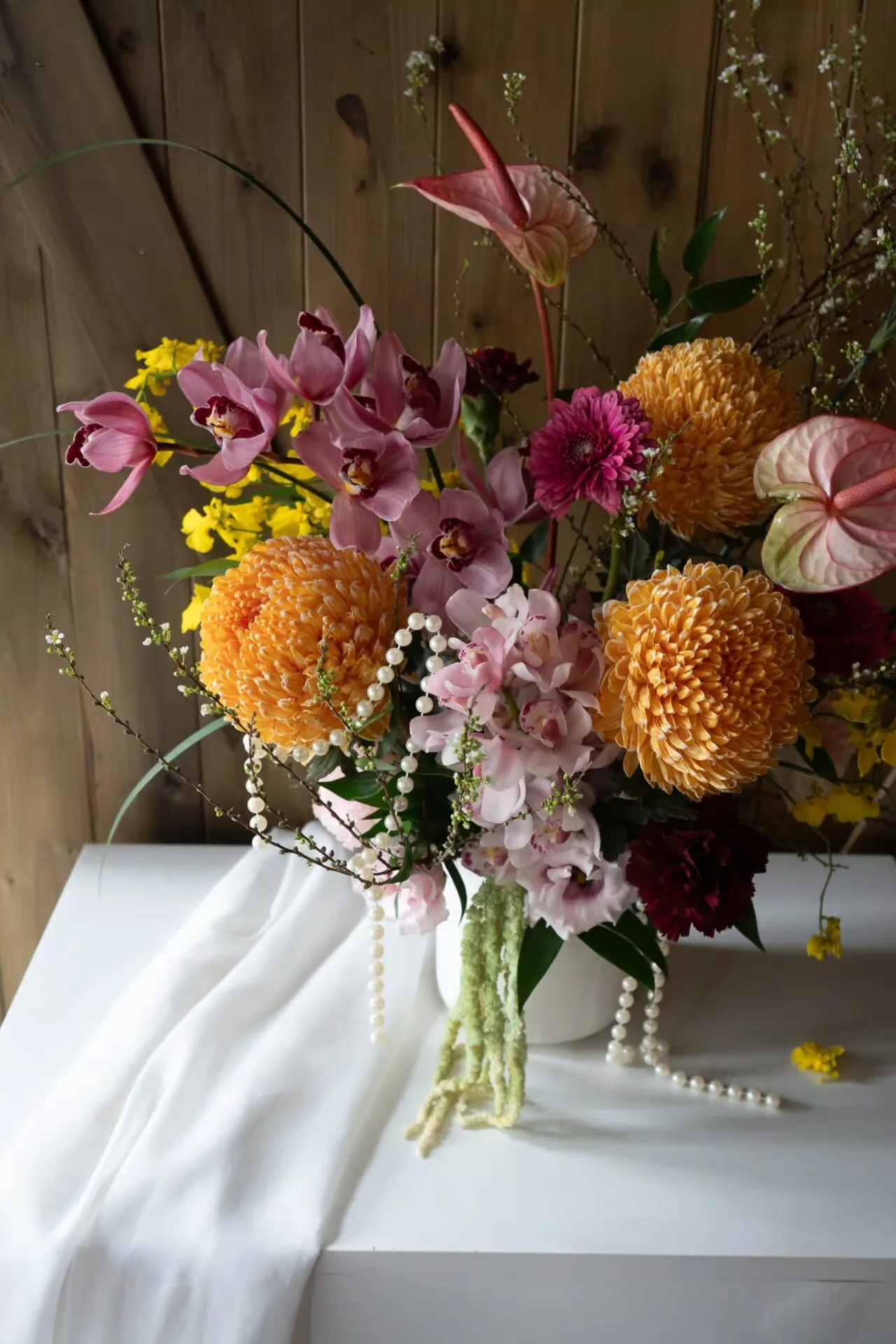 年節中式花禮｜馬上鮭來 🧨 好運歸來 青春橘綠鮮桌花 6