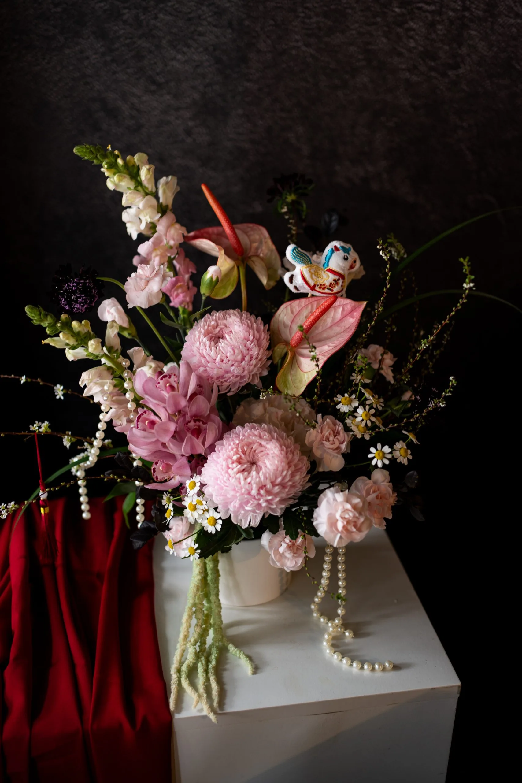 年節中式花禮｜馬上鮭來 🧨 好運歸來 溫柔粉鮮桌花