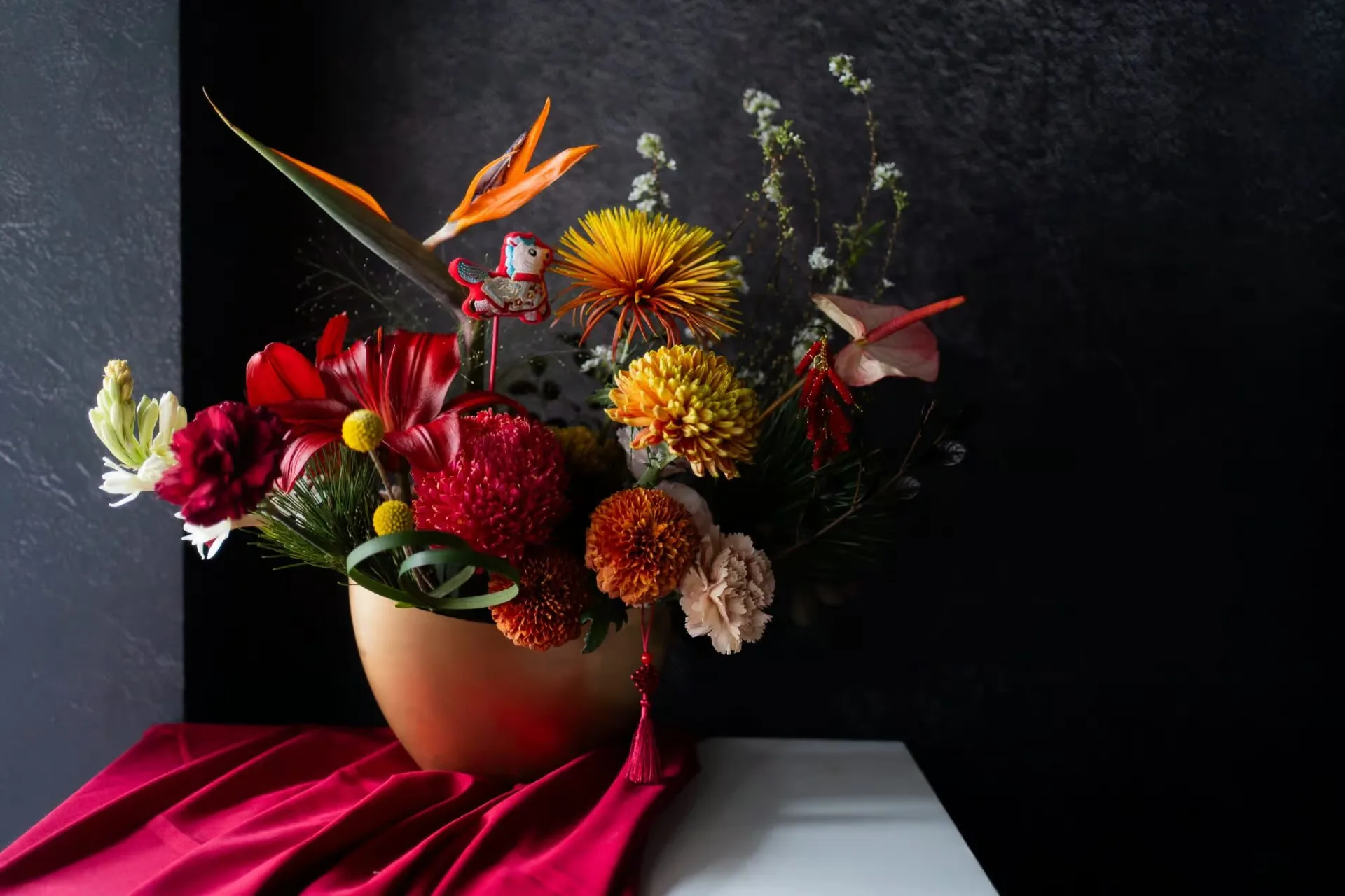 年節中式花禮｜元寶加馬 🧨 財富加碼 送長輩長官首選款