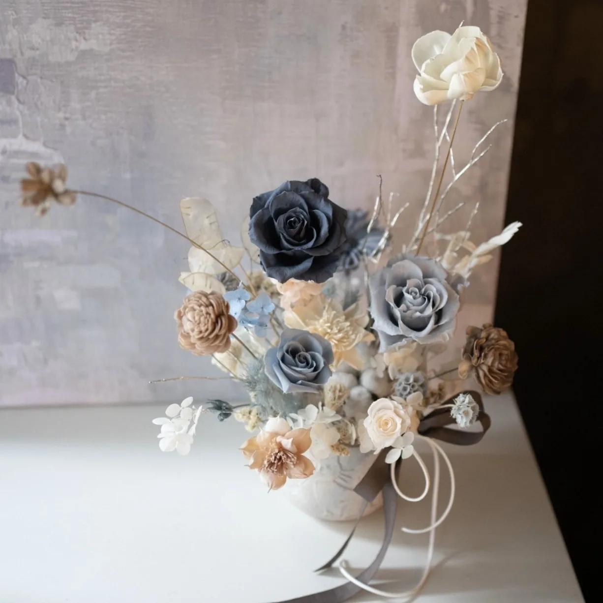 永生桌花｜柔霧灰藍色系 3