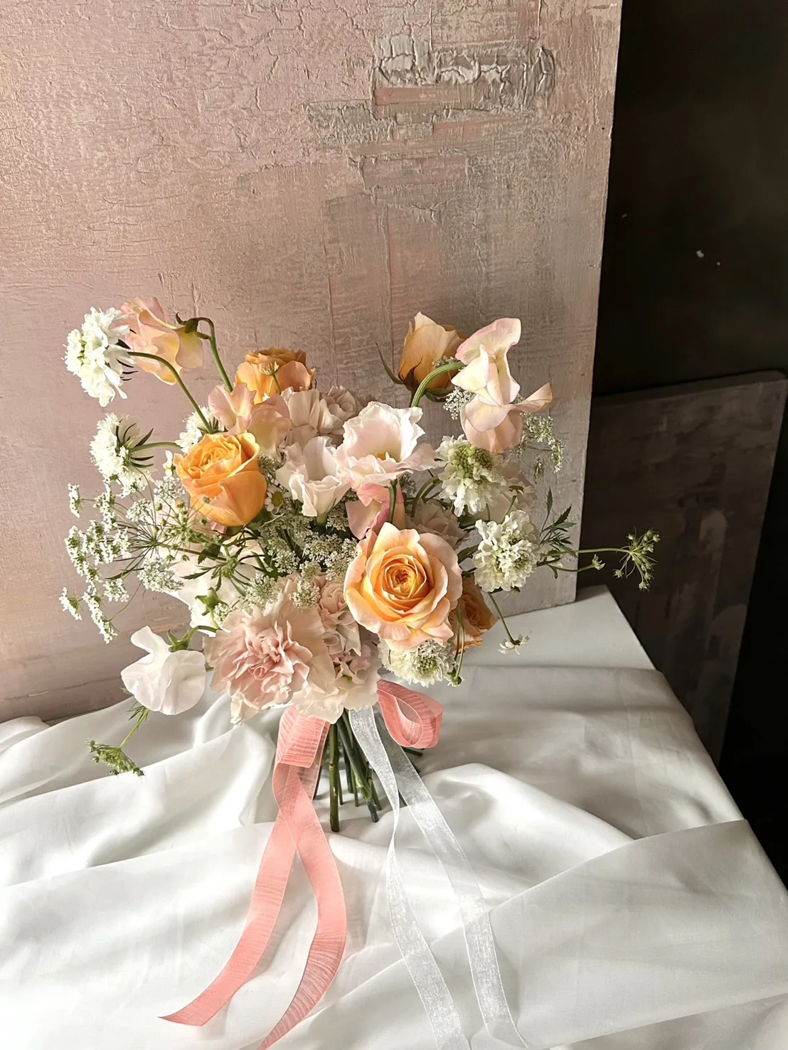 圓形捧花 — 粉香檳色系